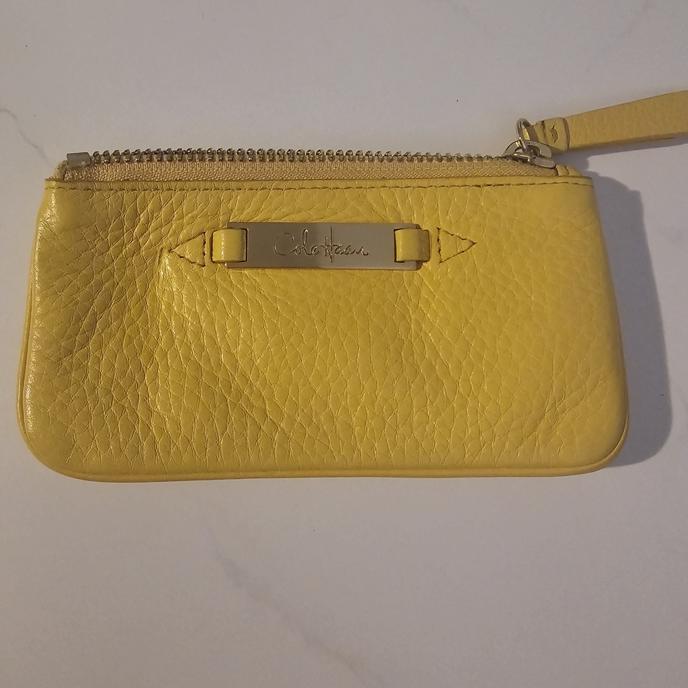 Cole Haan Vibrant Yellow Leather Coin/Card Case